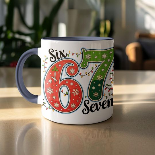 Discover Six Seven Christmas Coffee Mug, Retro Holiday Decor