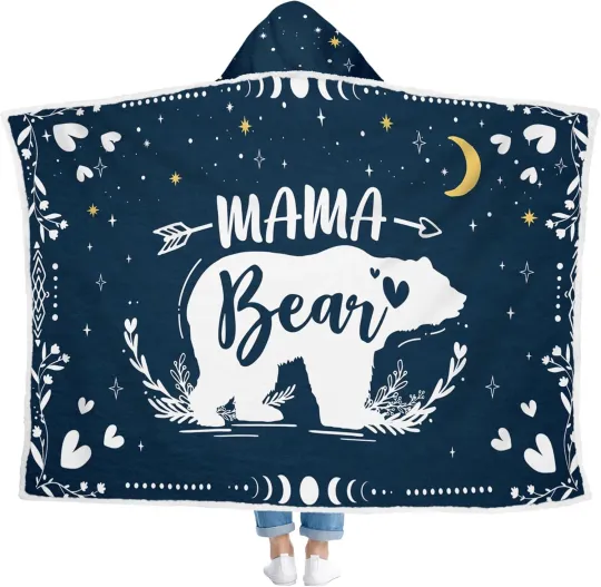 Discover Blue Mama Wearable Hooded Blanket