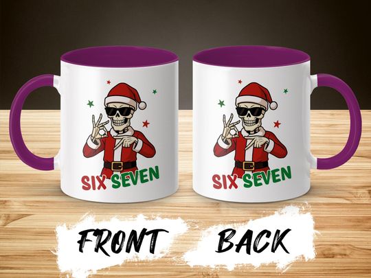 Santa Skeleton Coffee Mug, Funny Christmas Gift, Novelty Holiday Mug