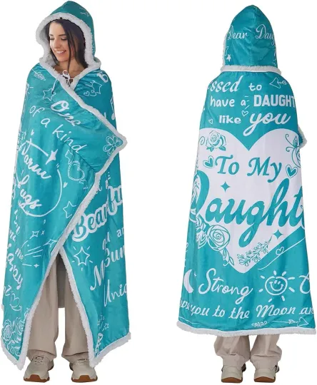 Daughter Gifts from Mom Wearable Hooded Blanket Hoodie Christmas
