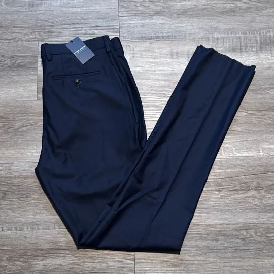 Discover NEW Peter Millar Crown Crafted Men's Size 35 Wool Navy Crosby Trouser Dress Pant