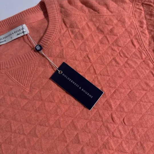 Discover NEW Holderness & Bourne Men's Size Large Ward Heathered Sunset Golf Sweater L