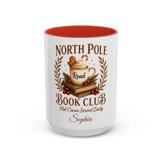 Christmas Book Club Mug, Winter Coffee Cup, Hot Cocoa Gift, Holiday Reader's Mug, North Pole Lover's Cup, Cozy Christmas Mug, Festive