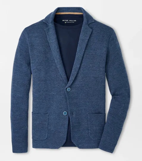 Discover NEW Peter Millar Crown Crafted Men's XL Blue Pearl Concorde Sweater Blazer $500