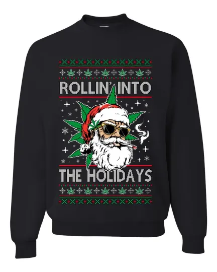 Discover Rollin' Into The Holidays Ugly Christmas Sweater Unisex Crewneck Sweatshirt