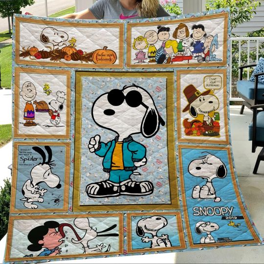 Discover Funny Snoopy Quilt Blanket, Lover Snoopy Quilt Blanket, Snoopy Christmas Bedding Blanket, Christmas Bedding Blanket, Home Decor Gift.