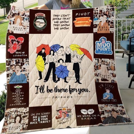 Friends TV Show Quilt Blanket, Fleece Throw, Christmas Home Decor, Gift Idea