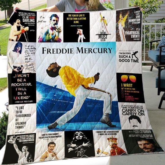 Discover Freddie Mercury Fleece Blanket, Music Lover Bedding, Christmas Home Decor Gift