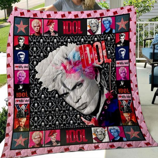 Discover Billy Idol Quilt Blanket, Lover Billy Idol Quilt Blanket, Idol Bedding Blanket, Christmas Bedding Blanket, Home Decor Gift, Gift Christmas.