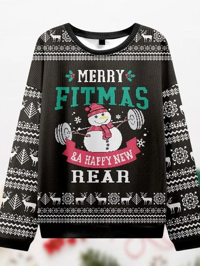 Discover Fitness Ugly Sweater, Workout Christmas Sweater, Snowman Sweater, Xmas Ugly Sweater, Holiday Outfit, Gift For Gymer