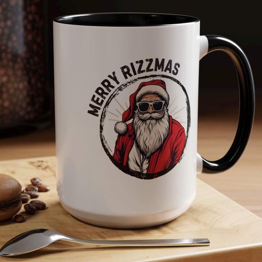 Discover Funny Santa Rizz Mug, Merry Rizzmas Mug, Secret Santa Gift, Christmas Mug, White Elephant Gift, Gen Z Slang, Holiday Drinkwear