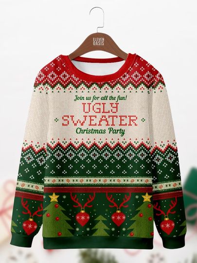 Discover Christmas Party Ugly Sweater, Reindeer Christmas Sweater, Holiday Sweater, Xmas Ugly Sweater, Gift For Xmas Lover