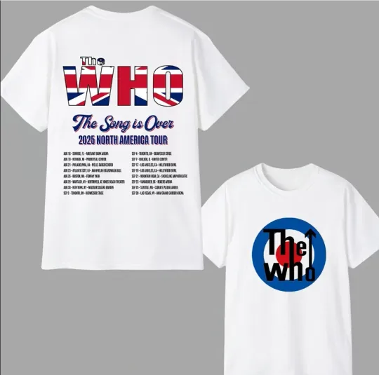 The Who Concert Tour 2025 T-Shirt, Double Sided