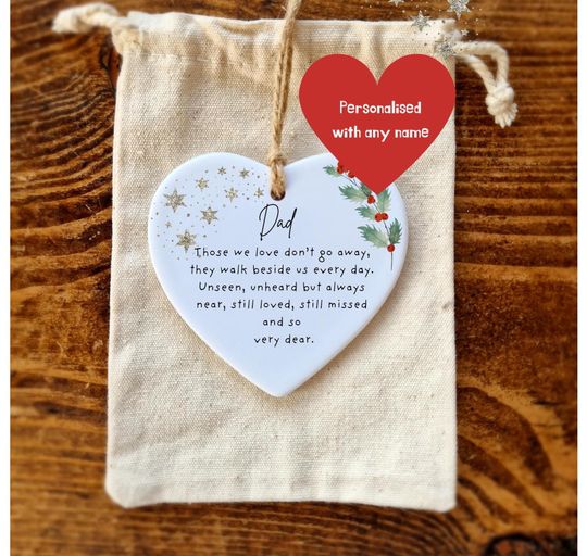 Christmas Memorial Ornament Personalised Christmas Remembrance In Loving Memory Mum Dad  Those We Love