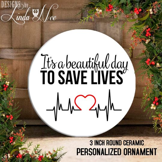 Discover It's a Beautiful Day to Save Lives Ornament, Doctor Ornament, Dr Gift, Grey's Anatomy Gift, Grey's Anatomy TV Show, OPH20