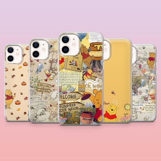Discover Winnie The Pooh Cartoon Phone Case for iPhone 17 Pro, 16, 15, 14, 13, 12,11