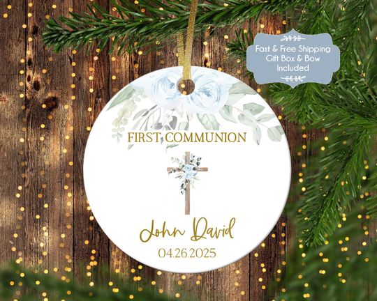 Discover First Communion Christmas Ornament. First Holy Communion Gift. Boy's First Communion Gift