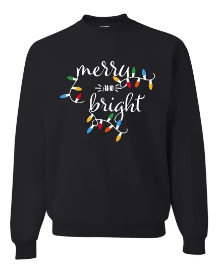 Discover Merry And Bright Christmas Lights Ugly Christmas Sweater Crewneck Sweatshirt