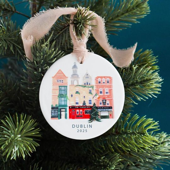 Discover Personalized Dublin Christmas Ornament, Ceramic Christmas Tree Decorations, Travel Gift, Dublin Christmas, Dublin Gift, Gift for her