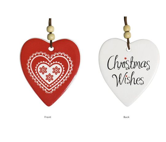 Discover Christmas Ceramic Decorations or Gift Tags or Ornament Loveheart