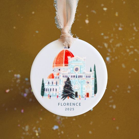 Discover Personalized Florence Christmas Ornament, Ceramic Christmas Tree Decorations, Travel Gift, Florence Christmas, Florence Gift, Gift for her