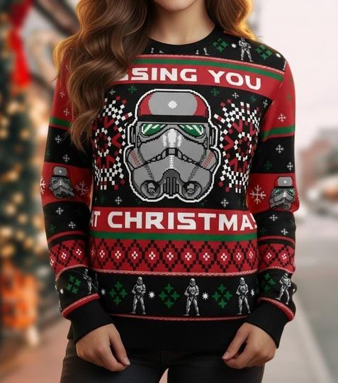 Stormtrooper Ugly Christmas Sweater, Star Wars Xmas Sweater, Sci-Fi Ugly Sweater, Geek Sweater, Christmas Gift