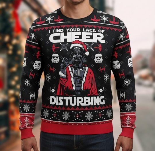 Discover Star Wars Ugly Christmas Sweater, Darth Vader Xmas Sweater, Funny Holiday Ugly Sweater, Sith Lord Sweater, Christmas Gift