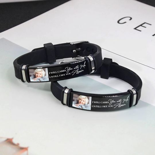 Personalized Photo Memorial Bracelet Stainless Steel Loss Remembrance Jewelry