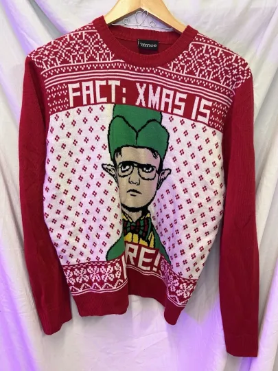 Discover The Office Christmas Sweater Womens M Red Holiday Ugly Dwight Long Sleeve