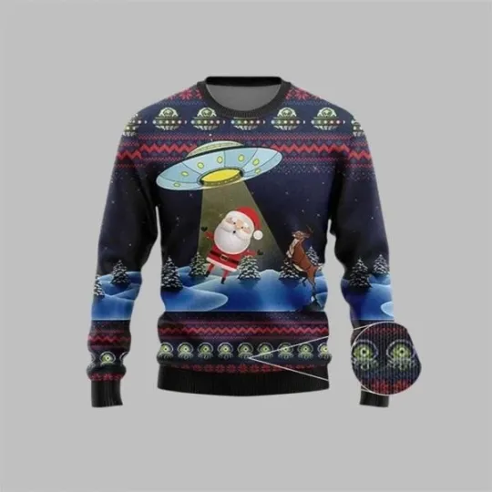 2025 Christmas Alien Santa Ugly Sweater