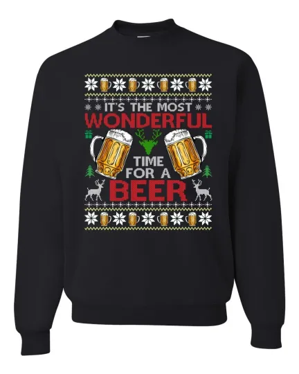 Discover It's The Most Wonderful Time For A Beer Christmas Sweater Unisex Sweatshirt