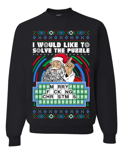 Discover Santa Game Show Id Like To Solve the Puzzle Unisex Crewneck Sweatshirt