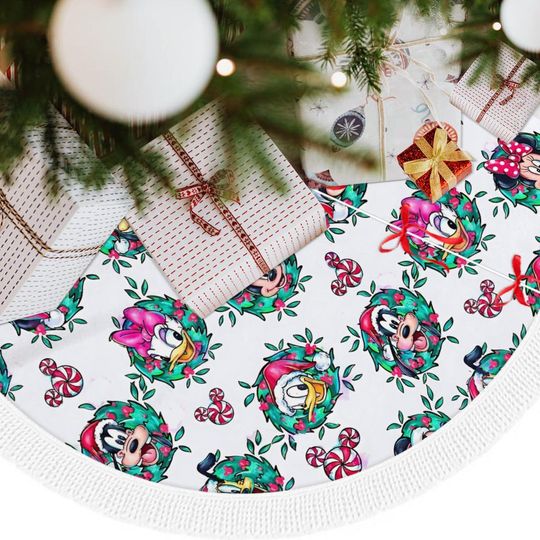 Disney Christmas Tree Skirt - Mickey Mouse & Minnie Mouse Christmas Decor - Perfect for Disney Fans!