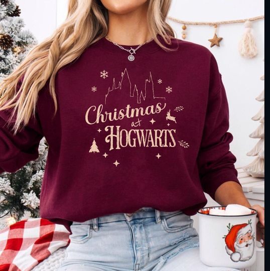 Christmas at Hogwarts Sweatshirt | Harry Potter Christmas gift