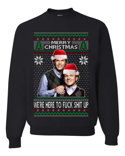 Discover Here To F Stuff Up Step Brothers Holiday Pose Unisex Crewneck Sweatshirt