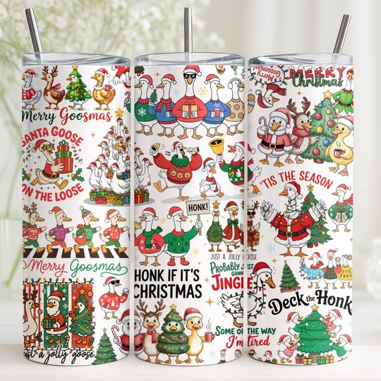 Discover Christmas Funny Goose Tumbler Wrap  , 20oz Skinny Tumbler  , Seamless Sublimation Design