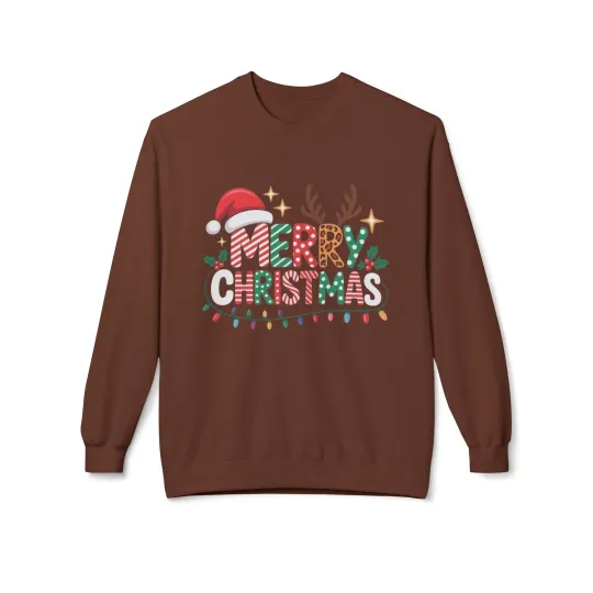Discover Merry Christmas Sweater Unisex Fleece Crewneck Sweatshirt