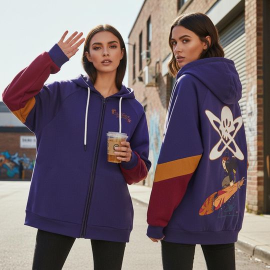 Discover Disney Treasure Planet Solar Surfer 3D Zip Hoodie, Retro Sci-Fi Jim Hawskin Solar Surfer Unisex Hoodie, Disney Winter Hoodie Matching Outfit