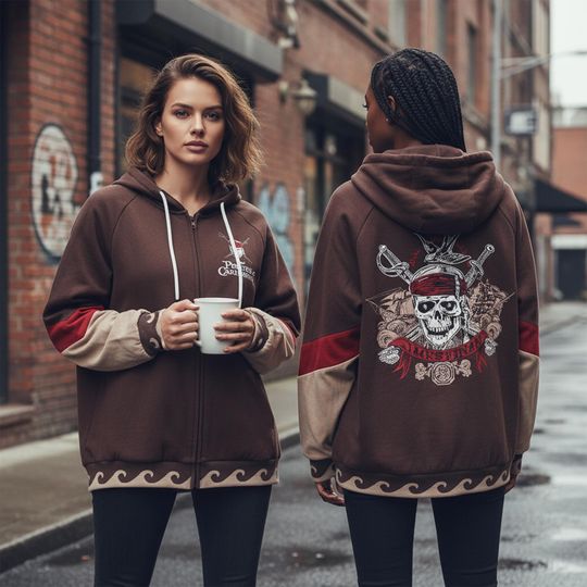 Discover Disney The Pirates Of The Caribbean 3D Zip Hoodie, Jack Sparrow Yo Ho Pirates Life For Me Unisex Hoodie, Disney Family Matching Outfit