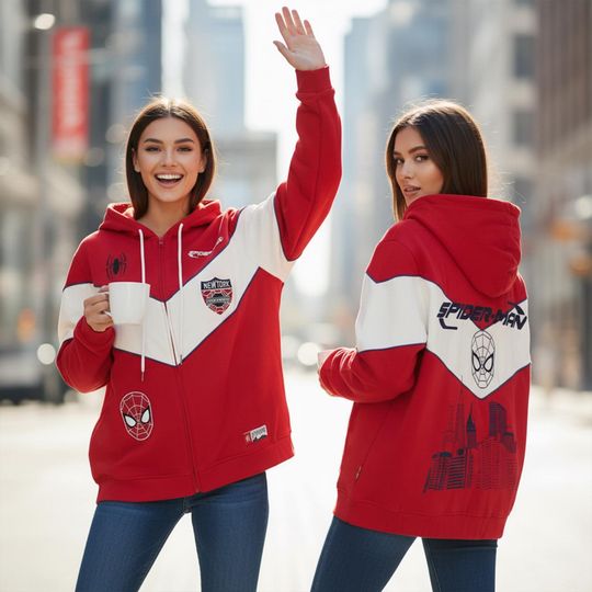 Discover Marvel Spider-Man 3D Zip Hoodie, Unisex Marvel Hoodie for Adults Kids, Disney Family Matching Trip Outfit, Gift For Marvel Fans