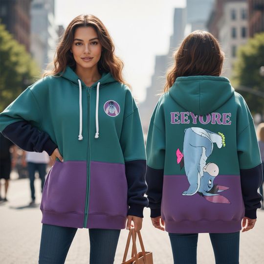 Discover Disney Eeyore Don't Blame Me If It Rains 3D Zip Hoodie, Disney Winnie The Pooh Oversized Hoodie, Disney Family Matching Trip Outfit