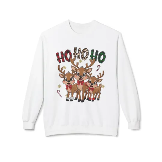 Ho Ho Ho Sweater Christmas Unisex Softstyle Fleece Crewneck Sweatshirt