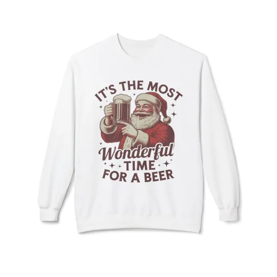 Discover Christmas Beer Sweater Unisex Fleece Crewneck Sweatshirt Funny NEW