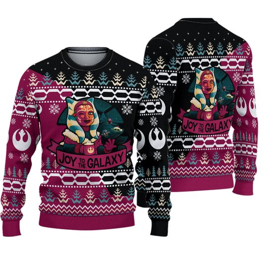 Ahsoka Tano Joy to the Galaxy Ugly Christmas Sweater, Galaxy Edge Christmas Sweater, Starwar Movie Sweater, Disneyland Christmas Party