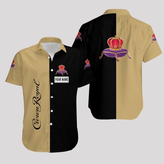 Crown Royal Hawaii Shirt, Crown Royal Button Shirt, Whiskey Royal Shirt, Crown Royal Shirt, Custom Name Shirt, Button Down Shirt