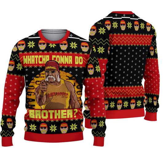 Hulk Hogan Whatcha Gonna Do Brother Wrestling Entertainment Ugly Christmas Sweater