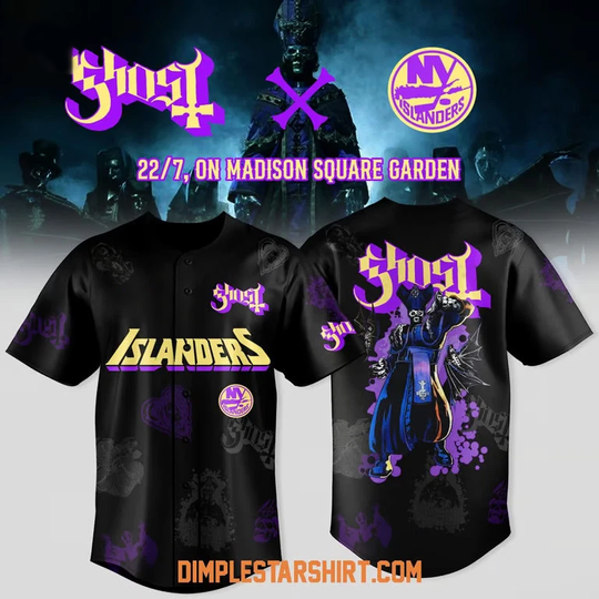 Discover NYI x Ghost Band World Tour 2025 Baseball Jersey