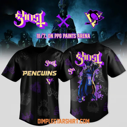Discover Pitt x Ghost Band World Tour 2025 Baseball Jersey