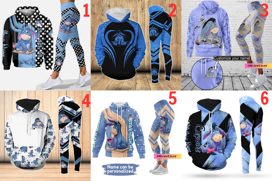 Personalized Eeyore Hoodie and Leggings Set