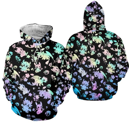 Toothless Dragon 3D Hoodie, Unisex Printed Artistic Casual Sweatshirt